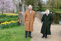 Queen Elizabeth and Prince Charles together at Frogmore House CREDIT: PA Images / Alamy Stock Photo