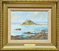 Painting &#039;Sailing around St Michael&#039;s Mount, Cornwall&#039; - Richard Blowey c.1980&#039;s &copy;The Baron de Newmarch Collection